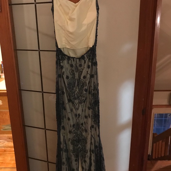 Navy Beaded Prom Dress - Picture 7 of 8